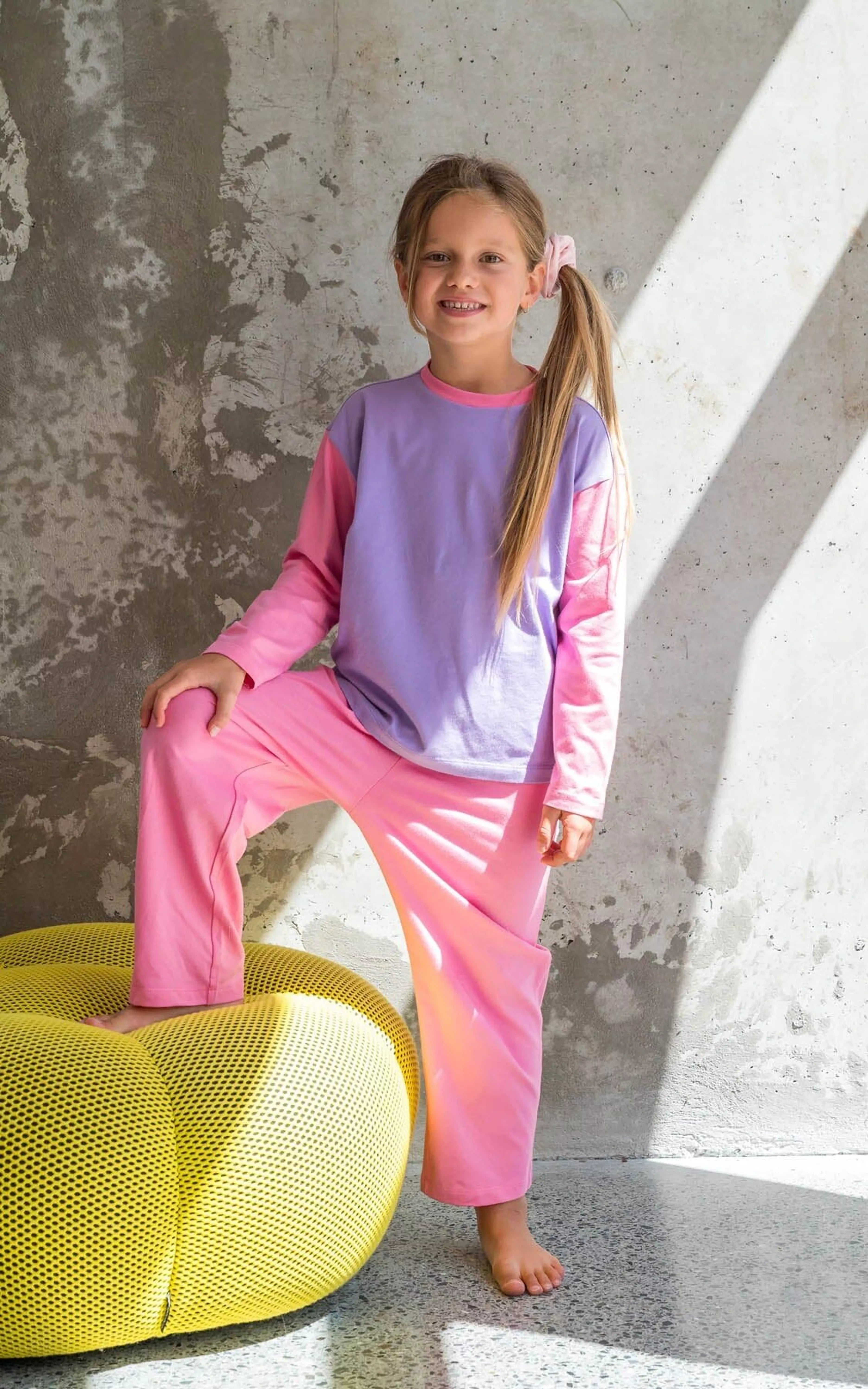 Pyjama Enfant Colorblock Rose
