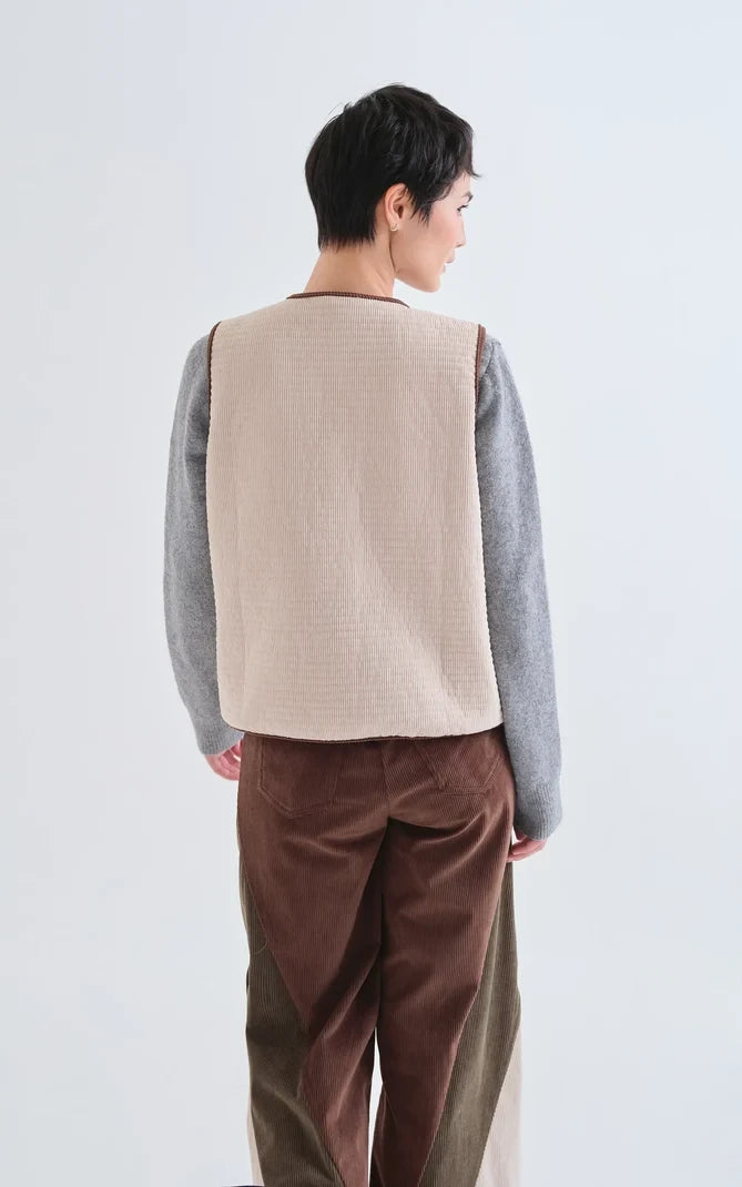 Compania Fantastica - Off White Corduroy Vest