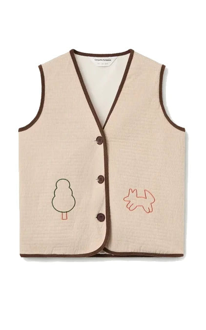 Compania Fantastica - Off White Corduroy Vest