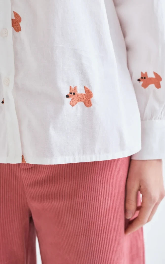 Compania Fantastica - Shirt With Fox Embroidery