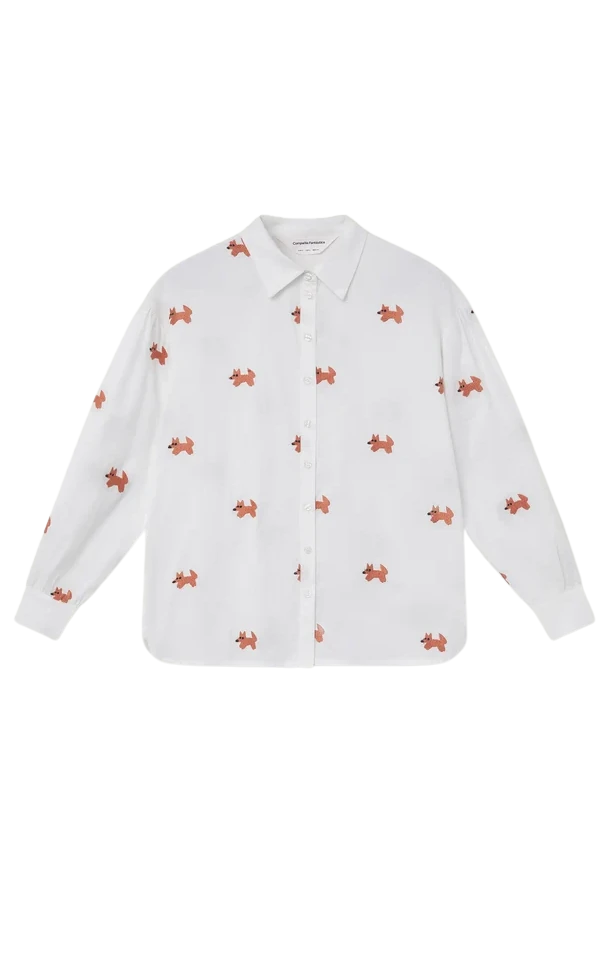 Compania Fantastica - Shirt With Fox Embroidery