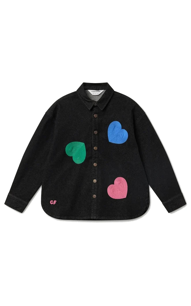 Compania Fantastica - Black Denim Shirt With Candy Print