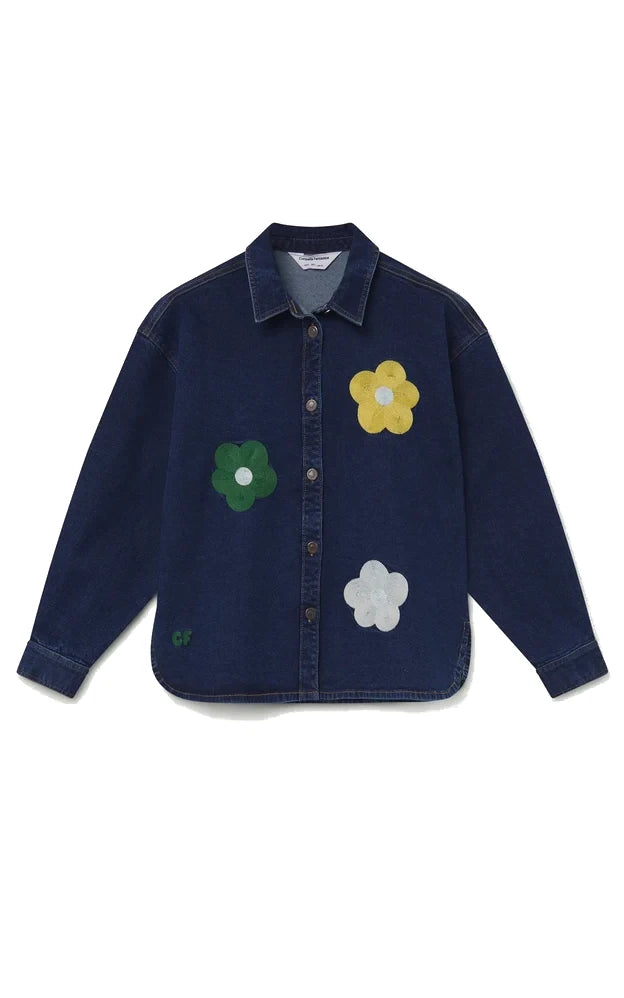 Compania Fantastica - Blue Denim Shirt With Euphonia Print