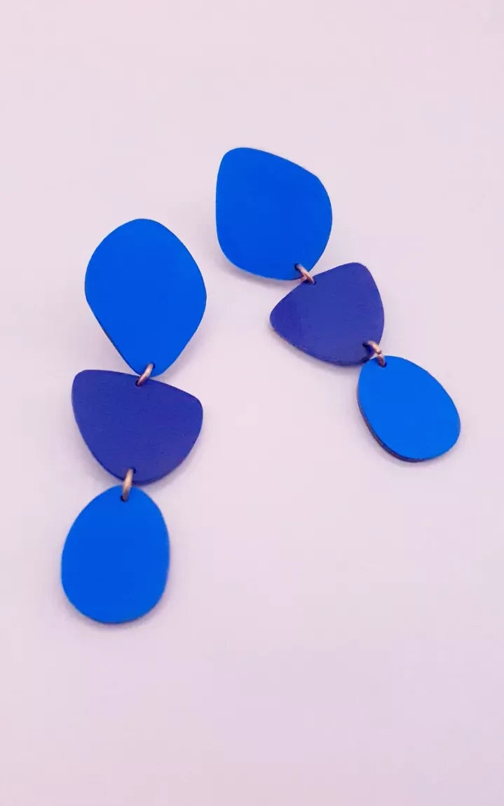 Idol Long Earrings Electric Blue