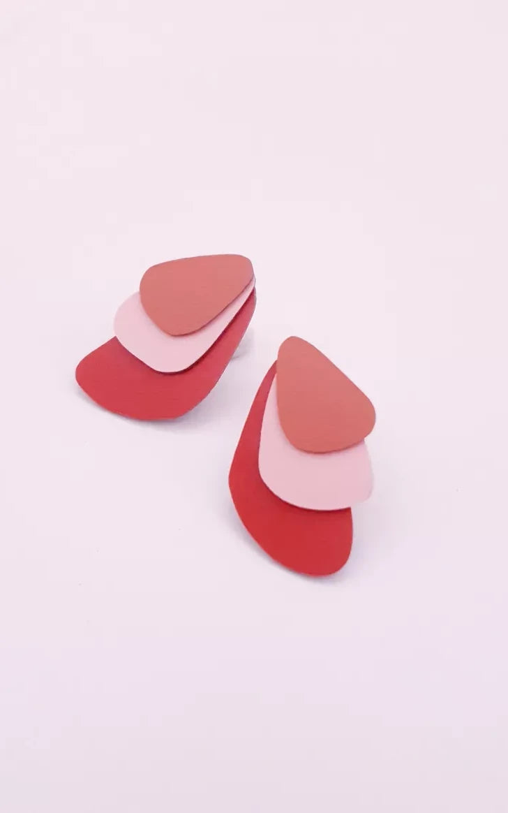 Otis Stud Earrings Brown Pink