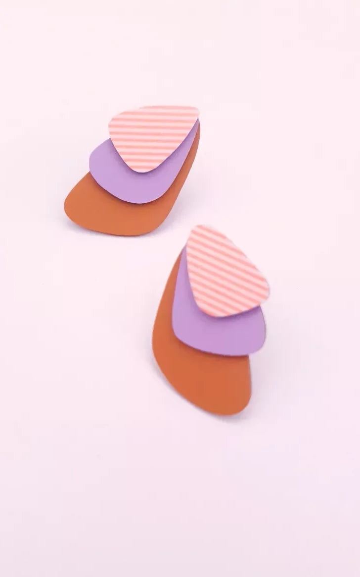 Otis Stud Earrings Ocher Lilac