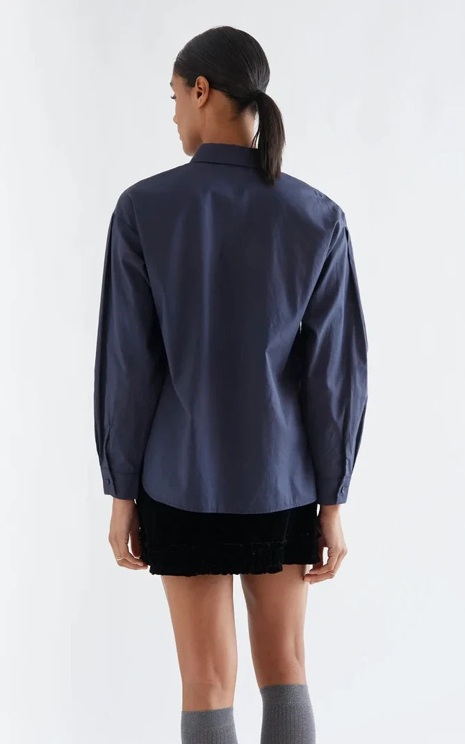 Compania Fantastica - Black Shirt With Clematis Flower