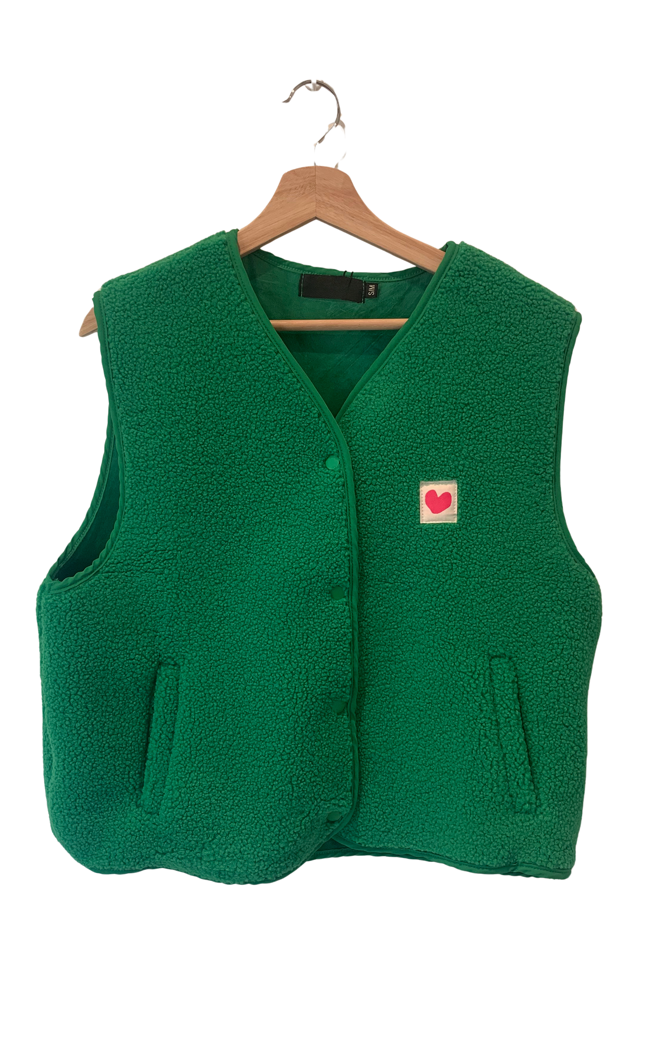 Green Teddy Vest Heart
