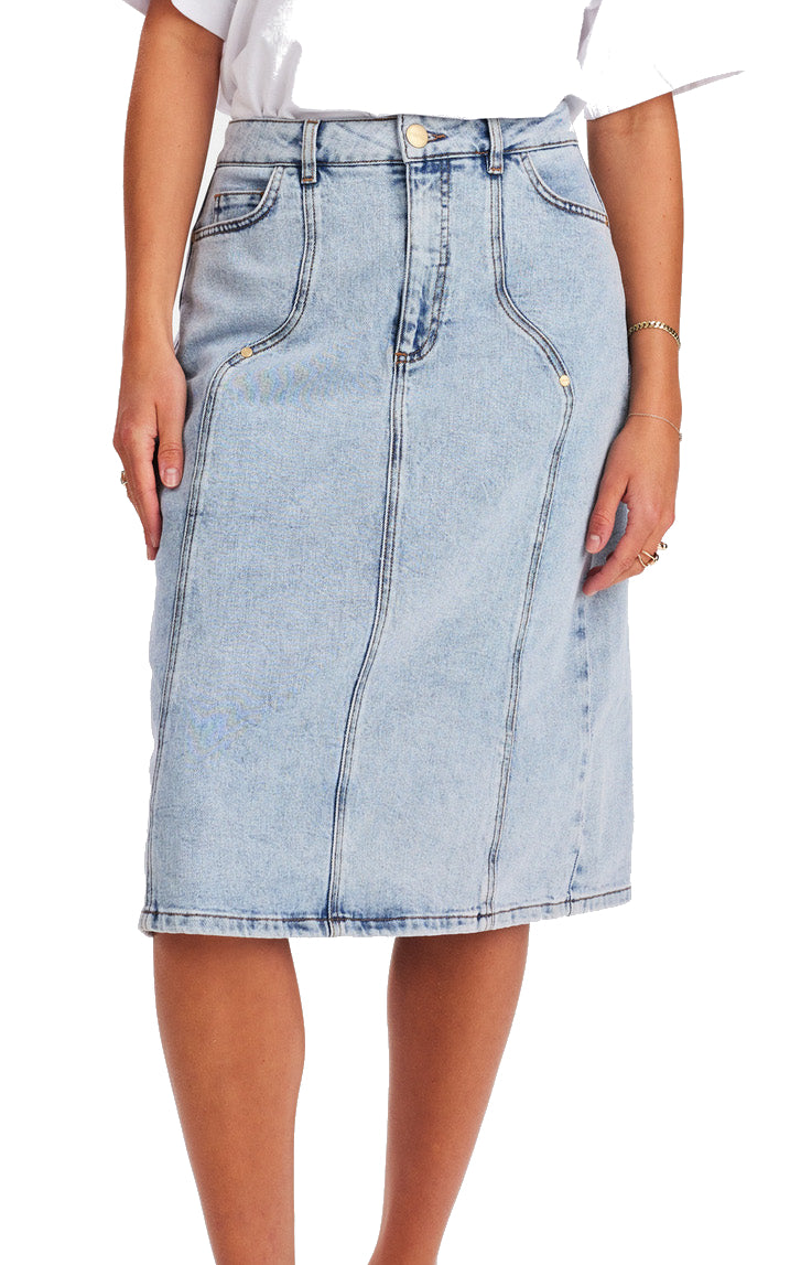 Nümph - Nutoronto Midi Skirt Light Blue Denim