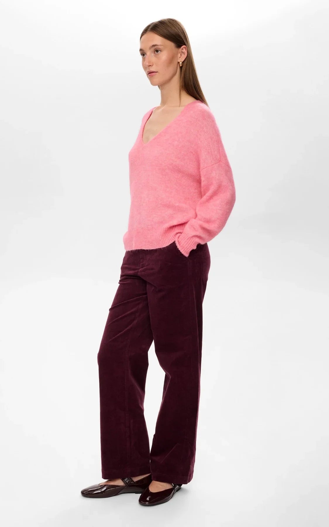 Nümph - Nuriette V-neck Pullover Pink Lemonade