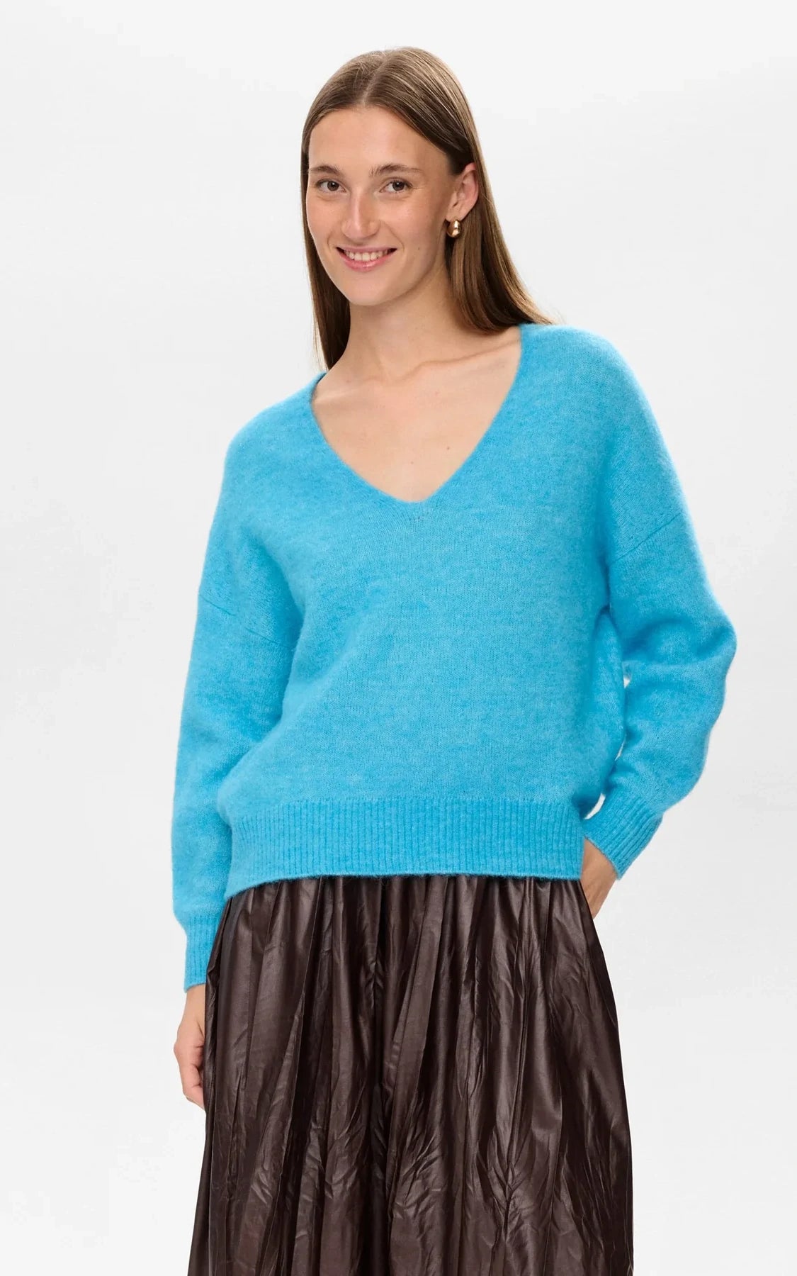 Nümph - Nuriette V-neck Pullover Aquarius