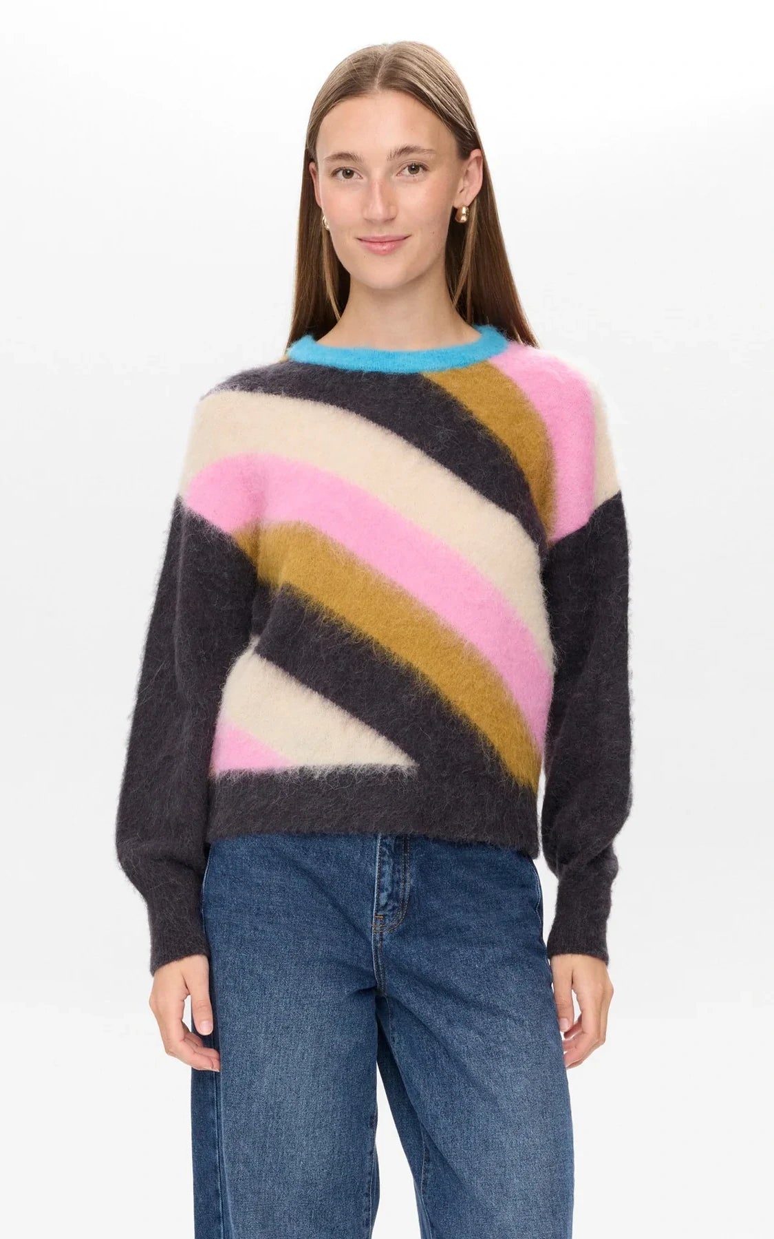 Nümph - Nusuri Multi Stripe Pullover Obsidian
