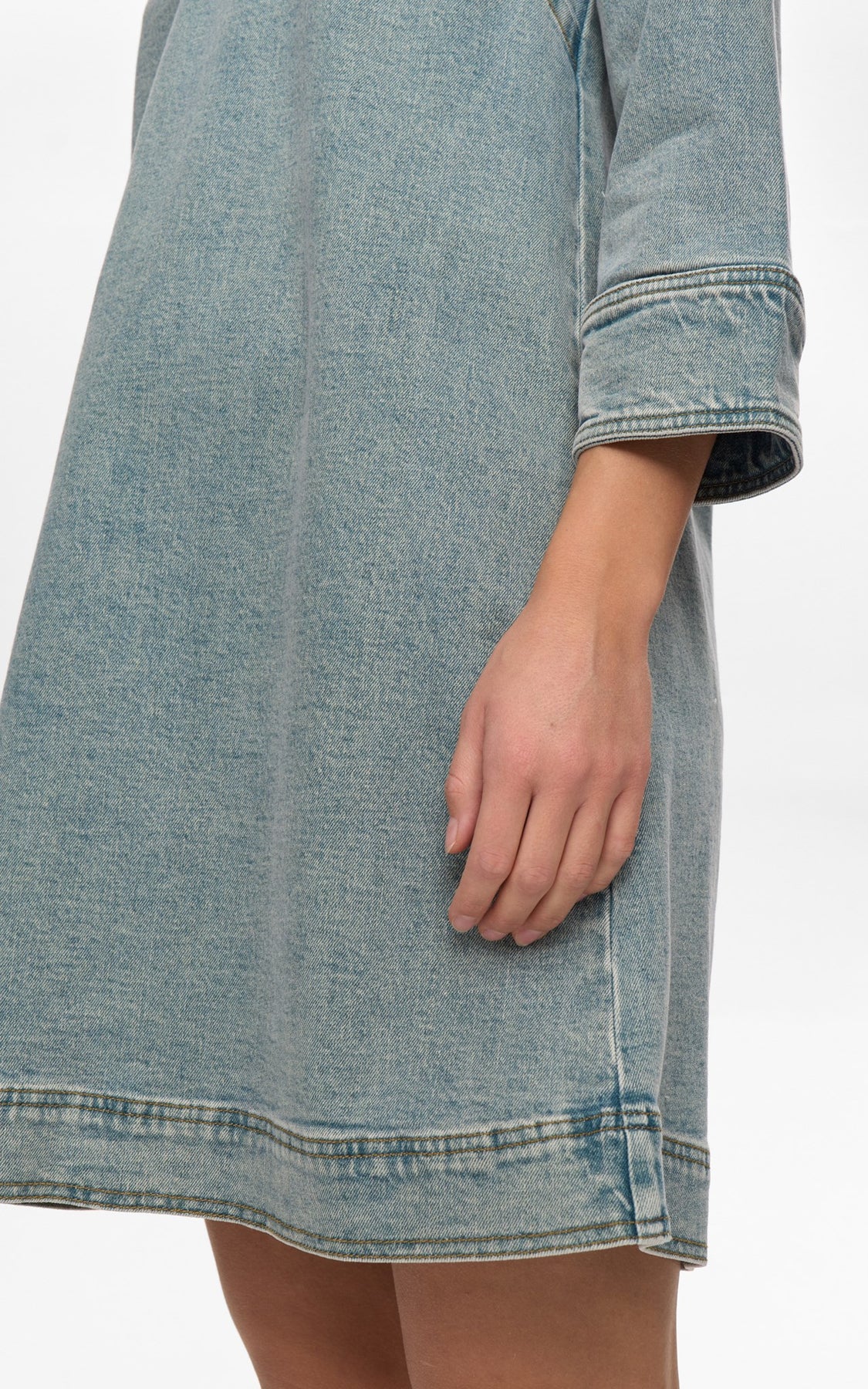 Nümph - Nukansas V-neck 3/4 Sleeve Dress Light Blue Vintage Denim