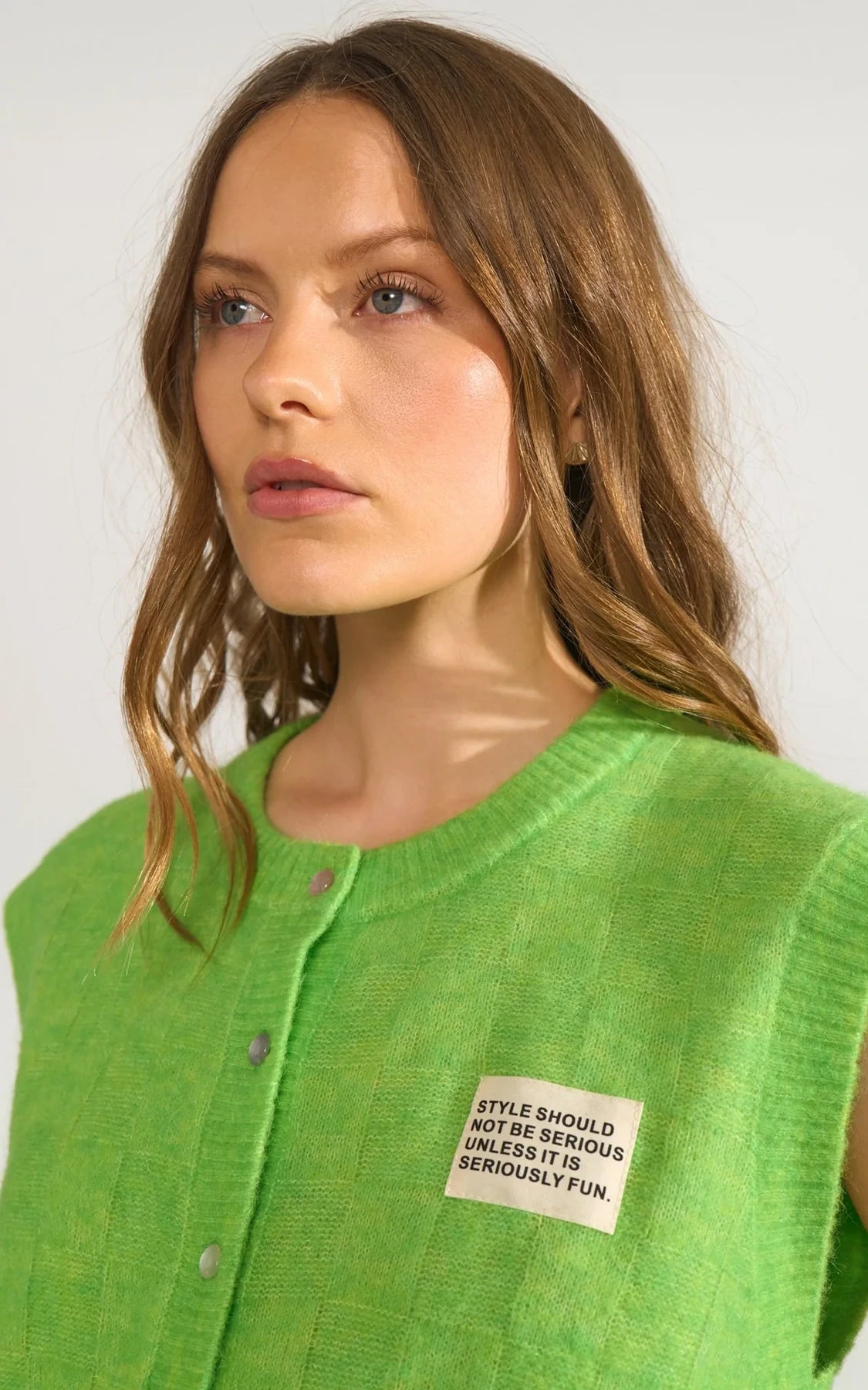 Nümph - Nuriette Check Vest Jasmine Green