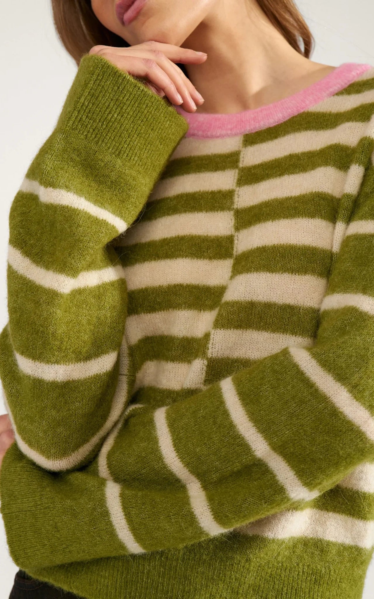 Nümph - Nuriette Block Stripe Pullover Calla Green