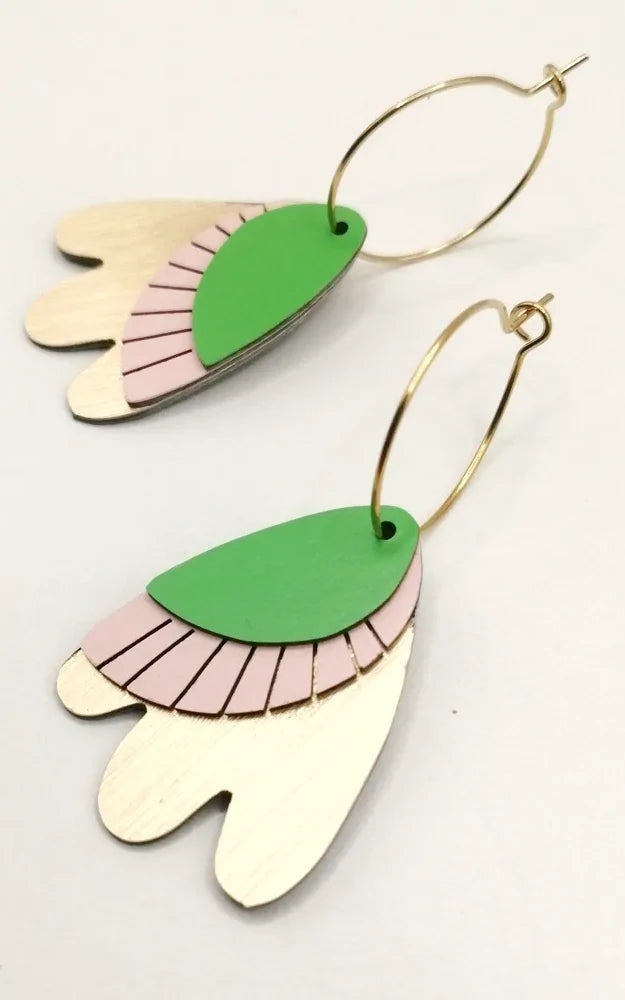 Marcello Flower Earrings Pom Pom