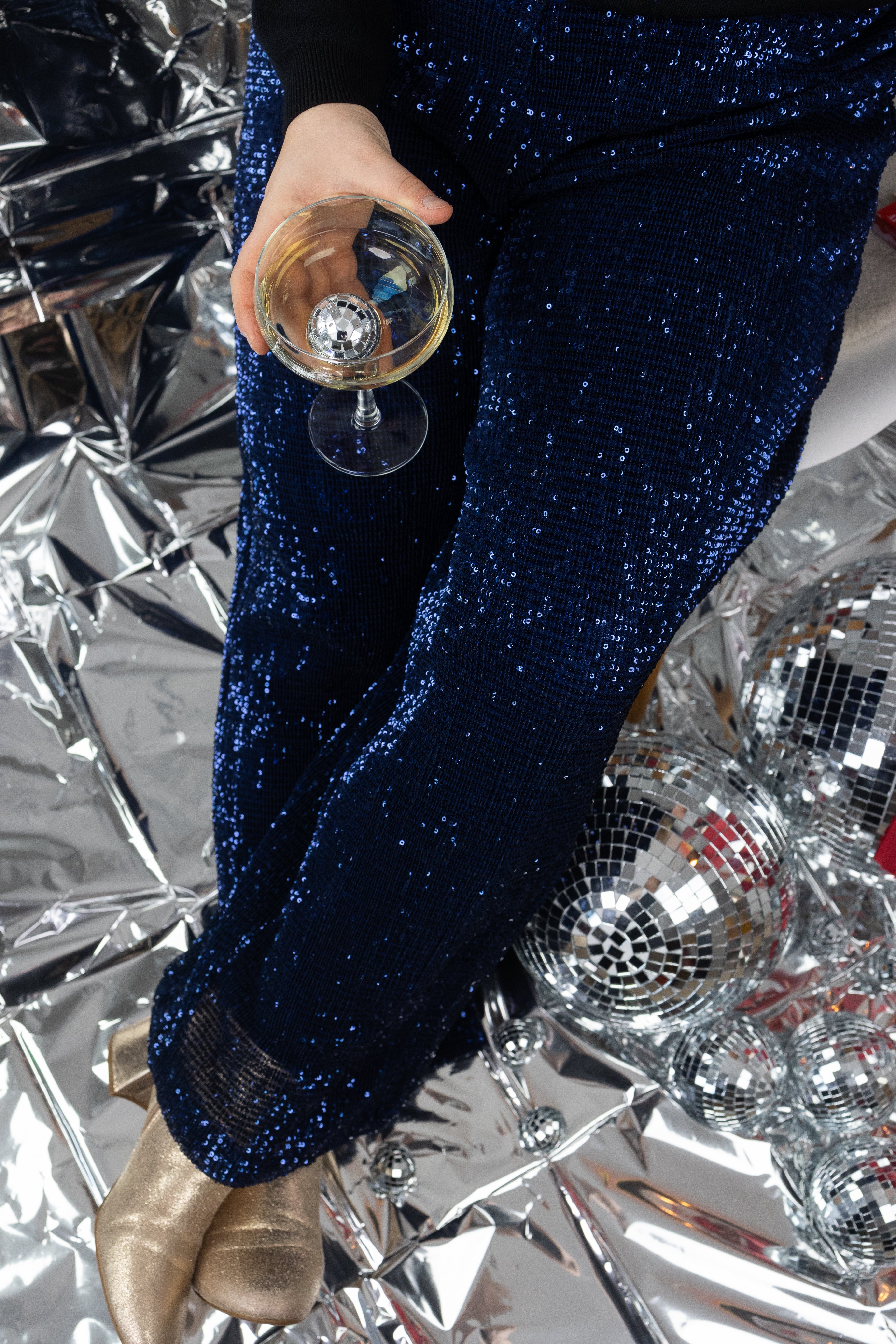 Blue Sequin Pants