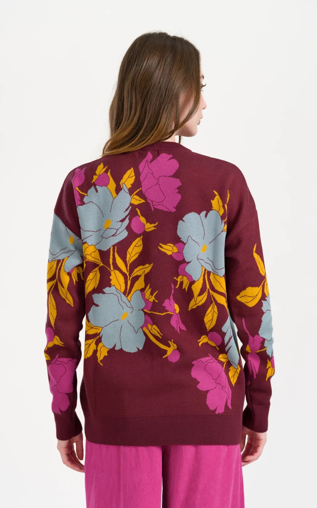 Lalamour - Sweater Big Floral Knitwear Fig