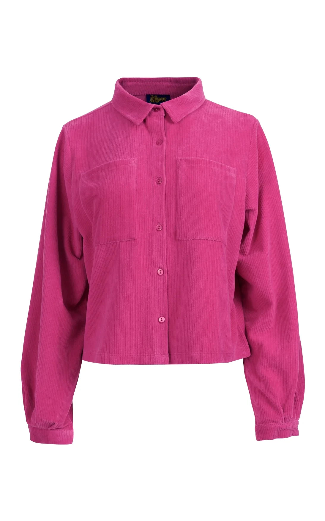 Lalamour - Abby Overshirt Rib Velour Fuchsia Red