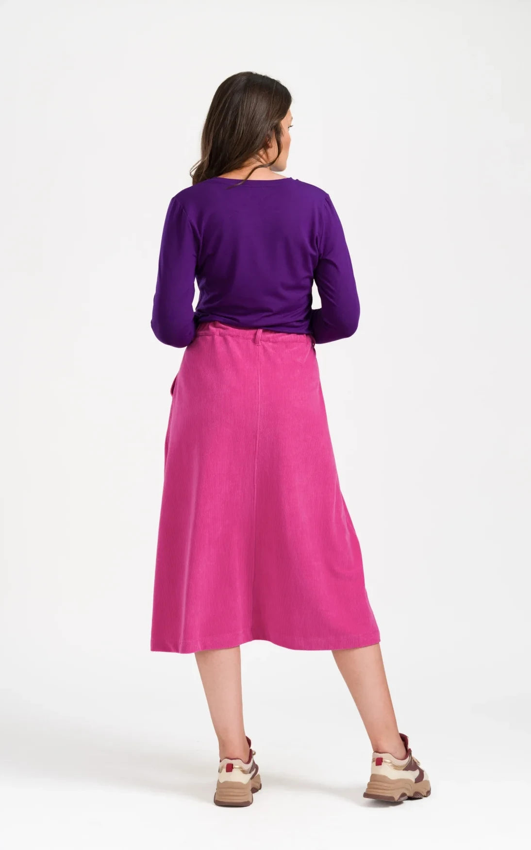 Lalamour - Isla Skirt Rib Velour Fuchsia Red