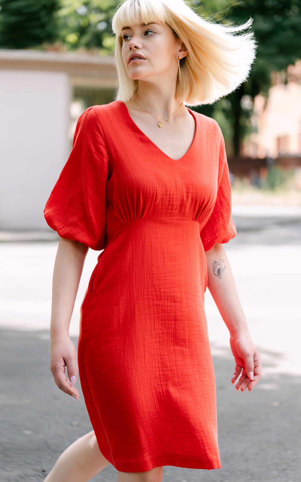 Mademoiselle YéYé - Blown Away Dress Fiery Red