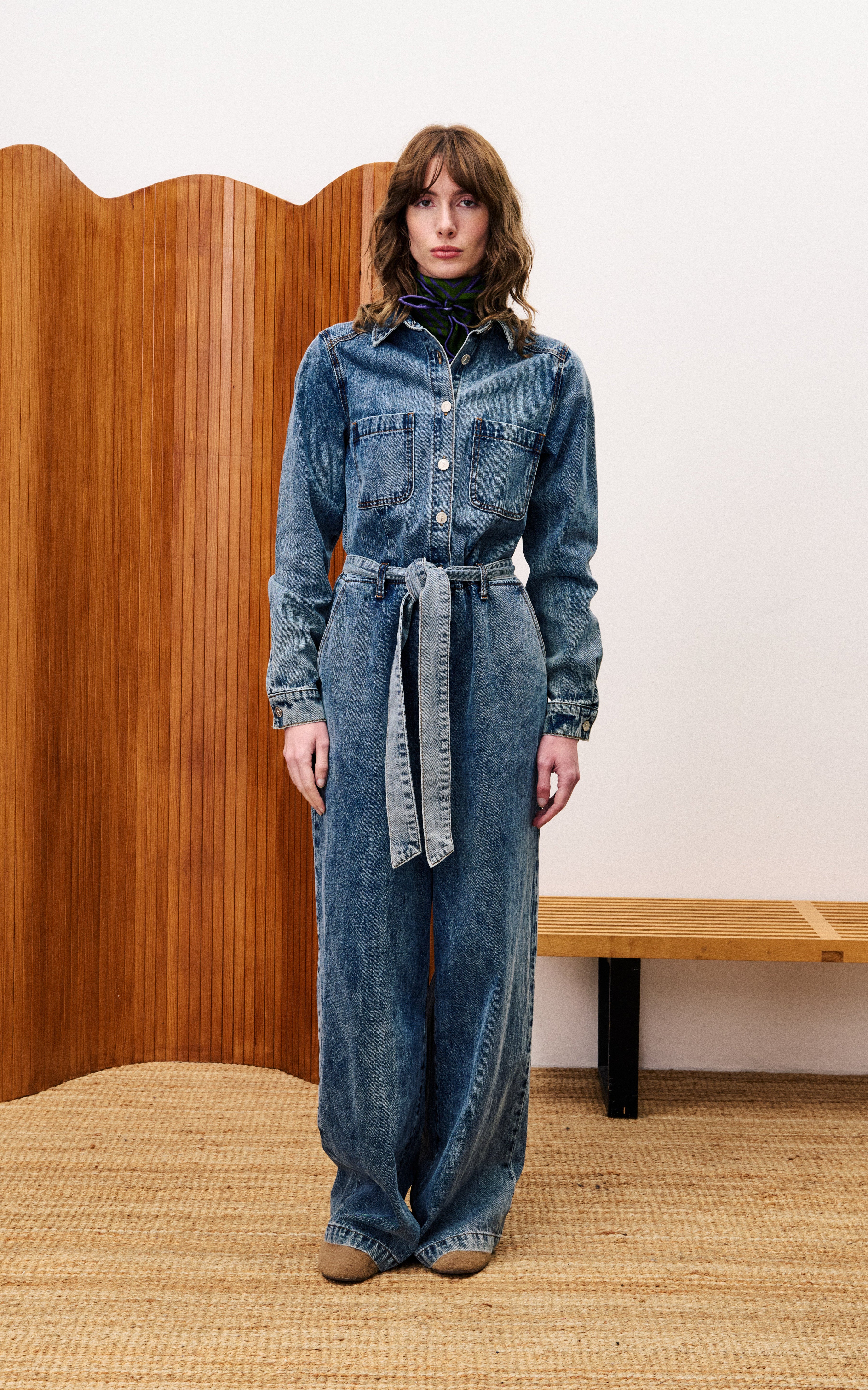 FRNCH - Verbena Denim Blue Jumpsuit