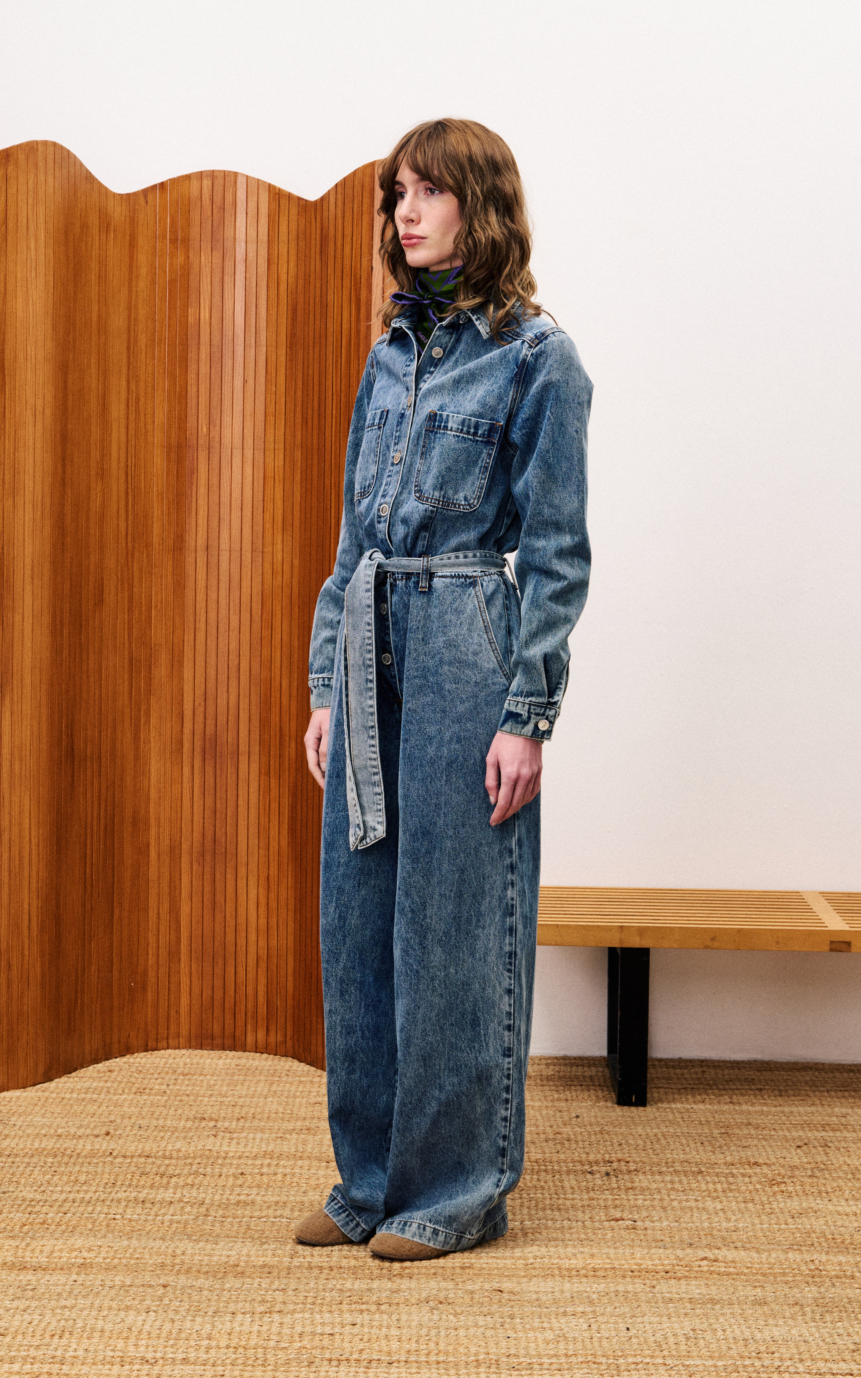 FRNCH - Verbena Denim Blue Jumpsuit