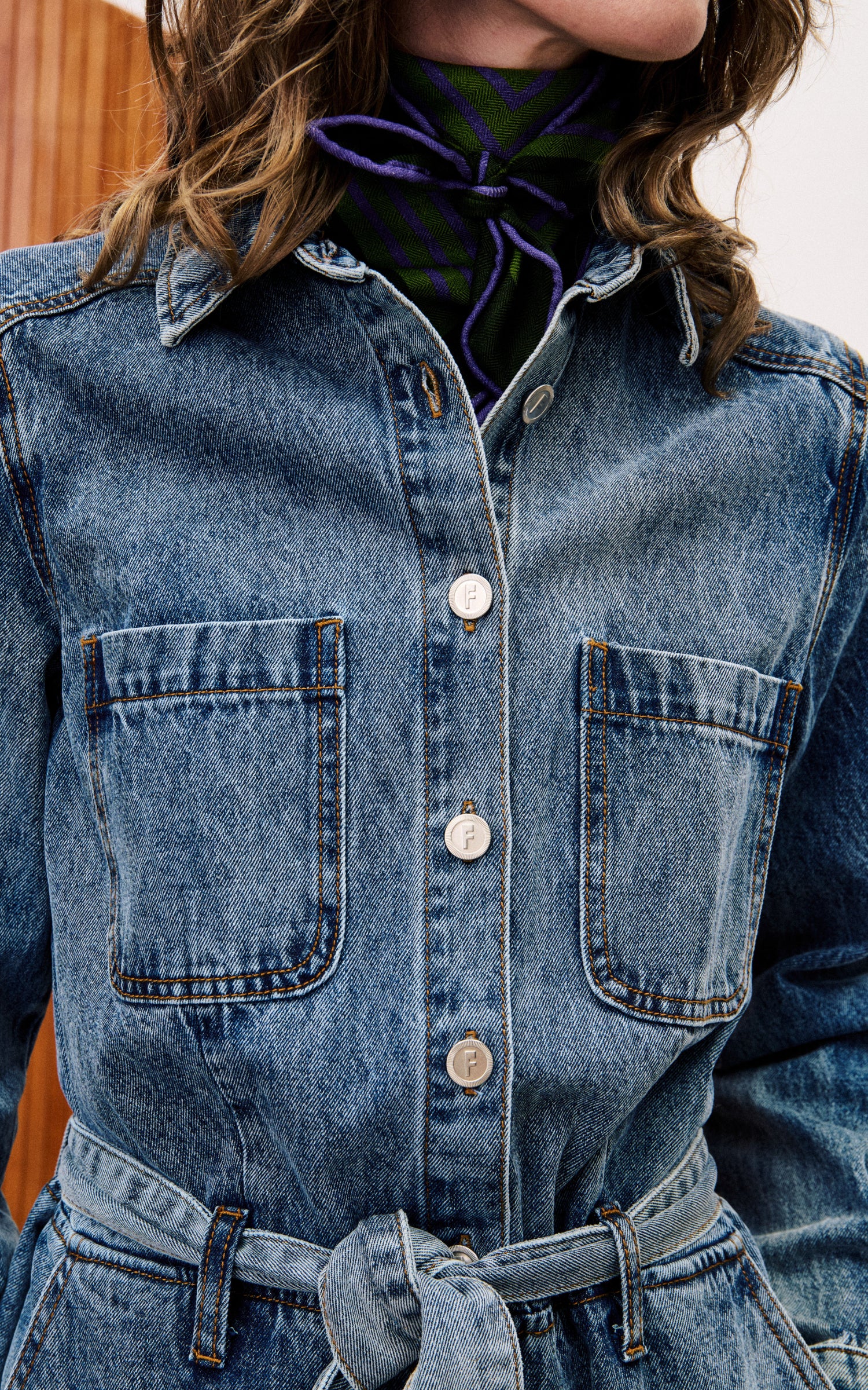 FRNCH - Verbena Denim Blue Jumpsuit