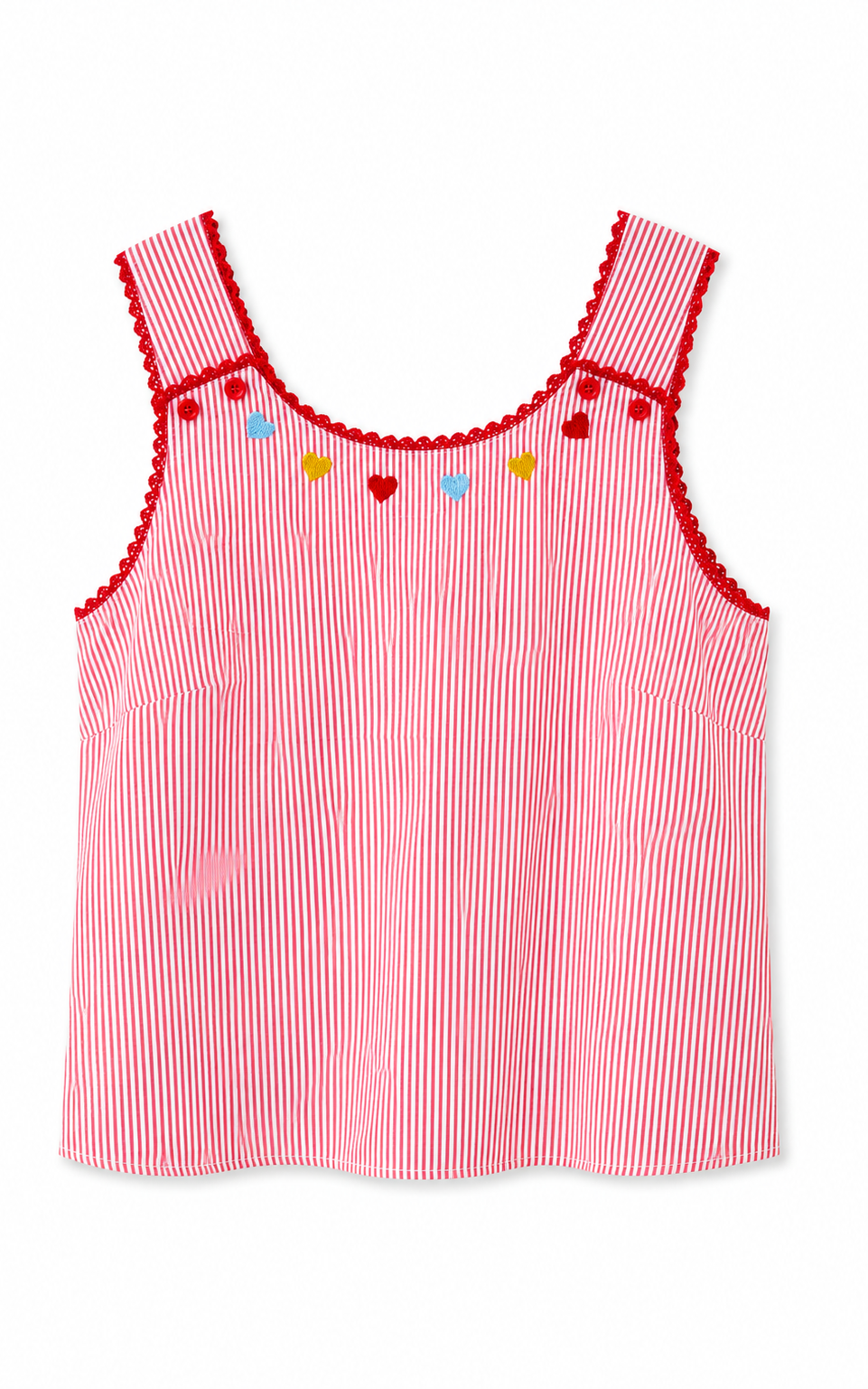 Striped Top Red Hearts