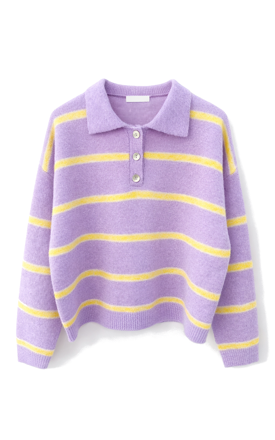 Lilac Striped Sweater With Collar