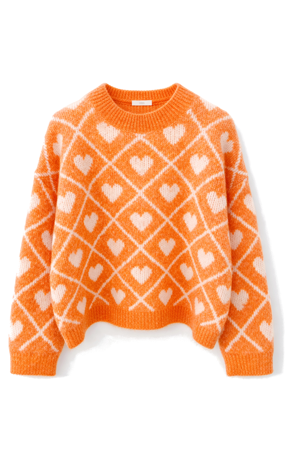 Orange Heart Sweater