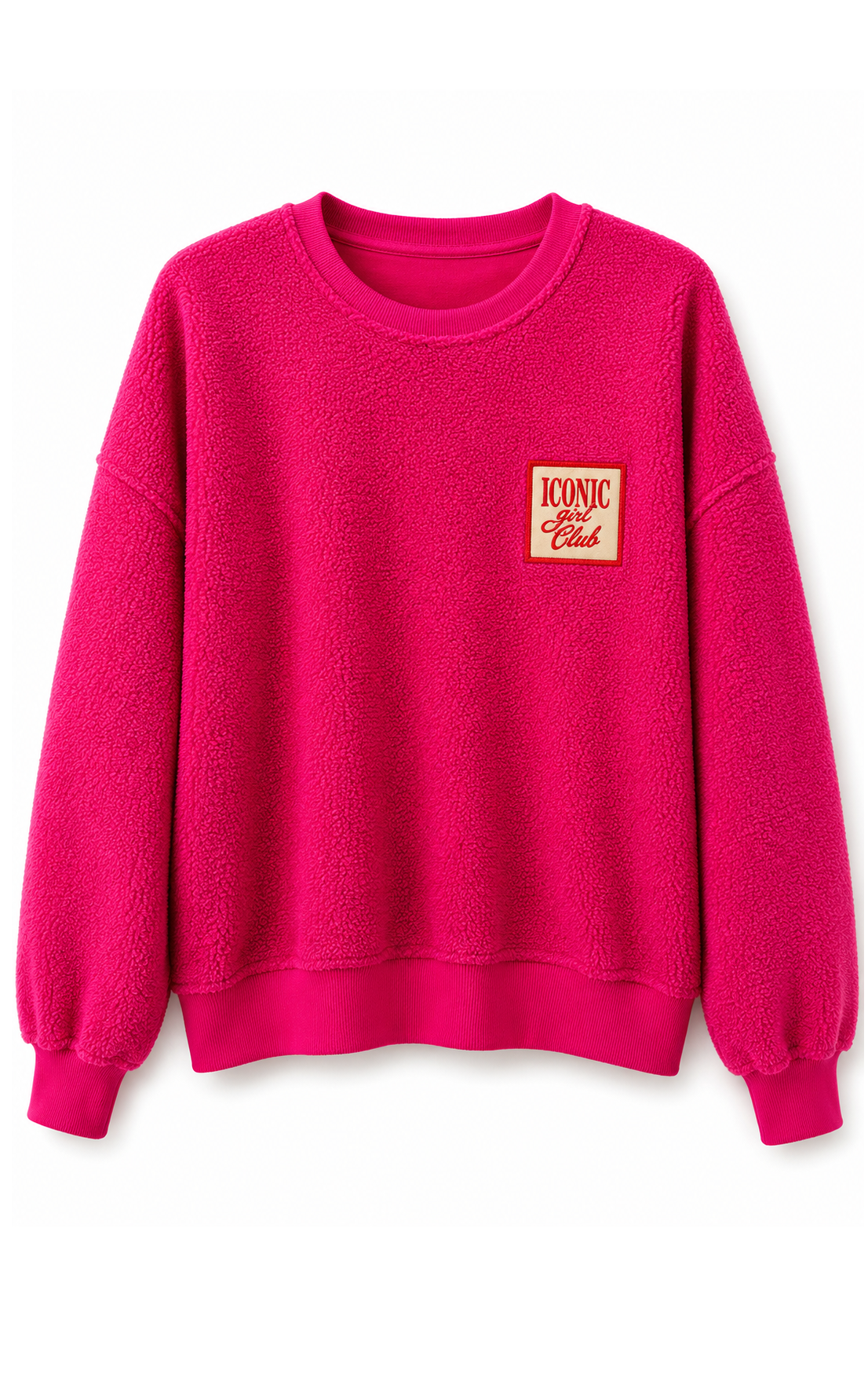 Fuschia Teddy Sweater Iconic Girl Club