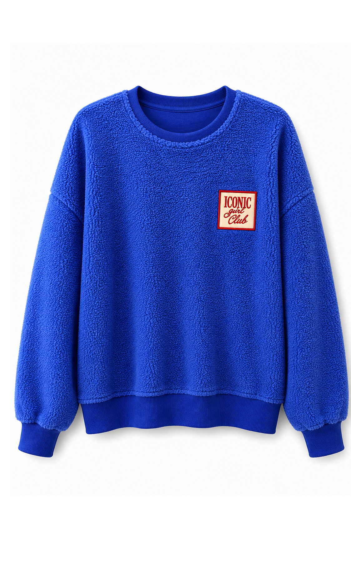 Electric Blue Teddy Sweater Iconic Girl Club