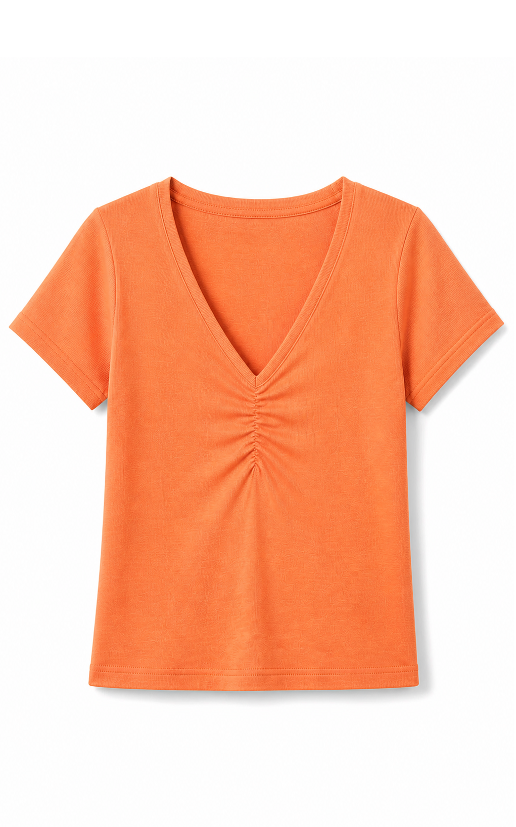 Pepaloves - V-neck Ruched Top Peach