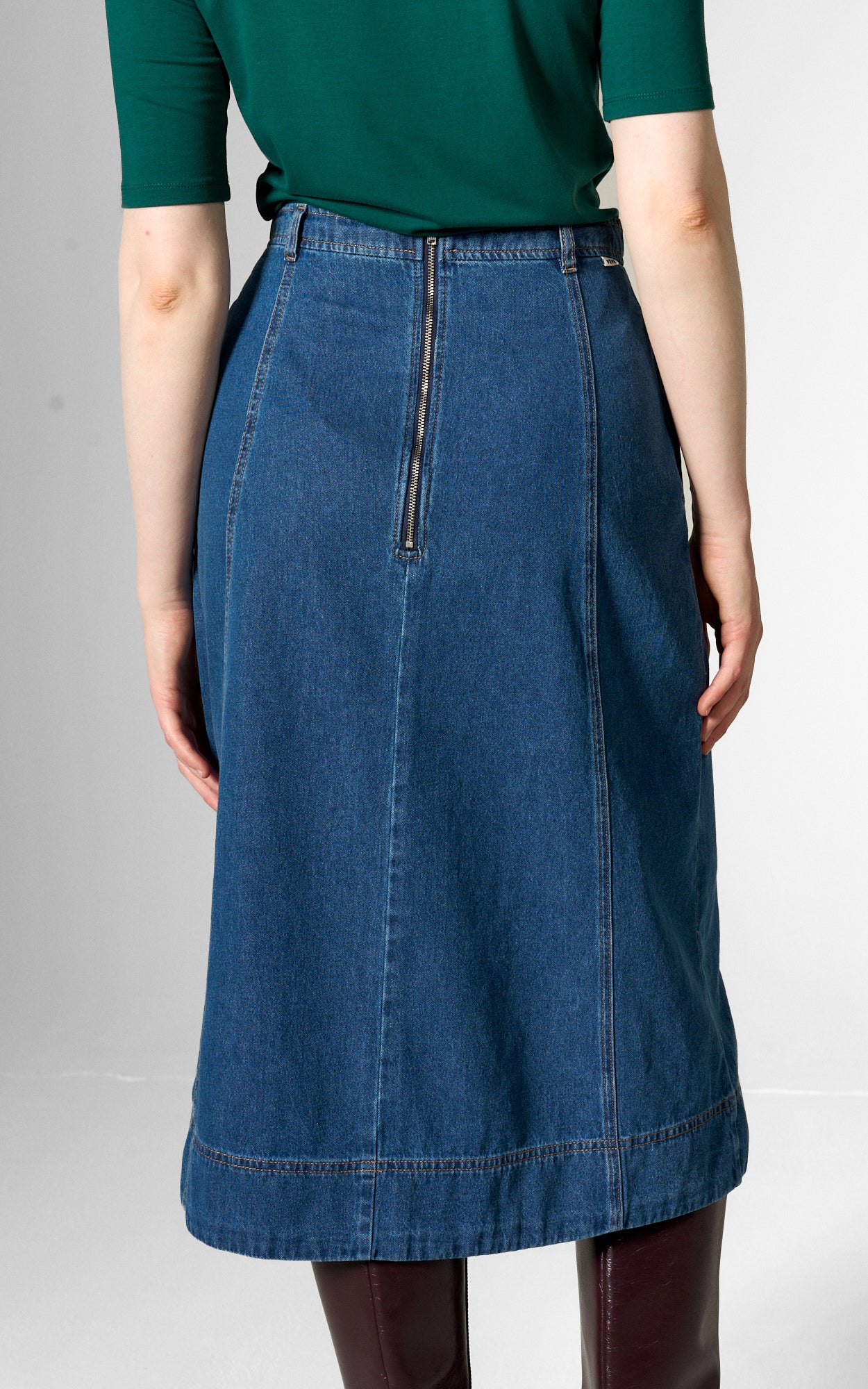 Mademoiselle YéYé - Coffee Flirt Skirt Indigo Blue
