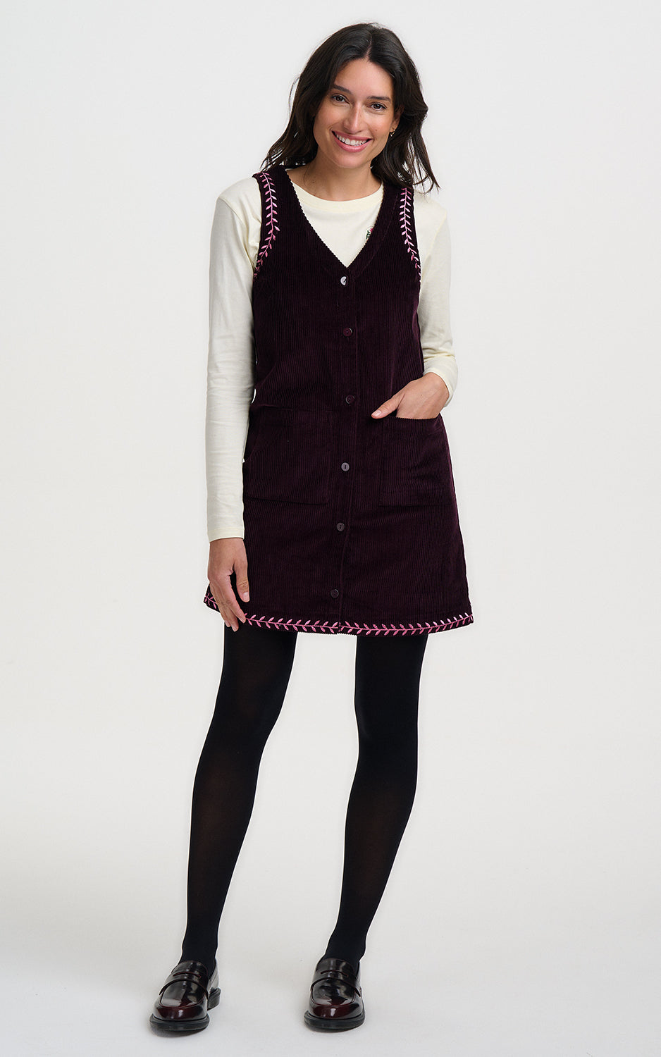 Sugarhill Brighton - Vera Cord Tunic Dress Dark Plum