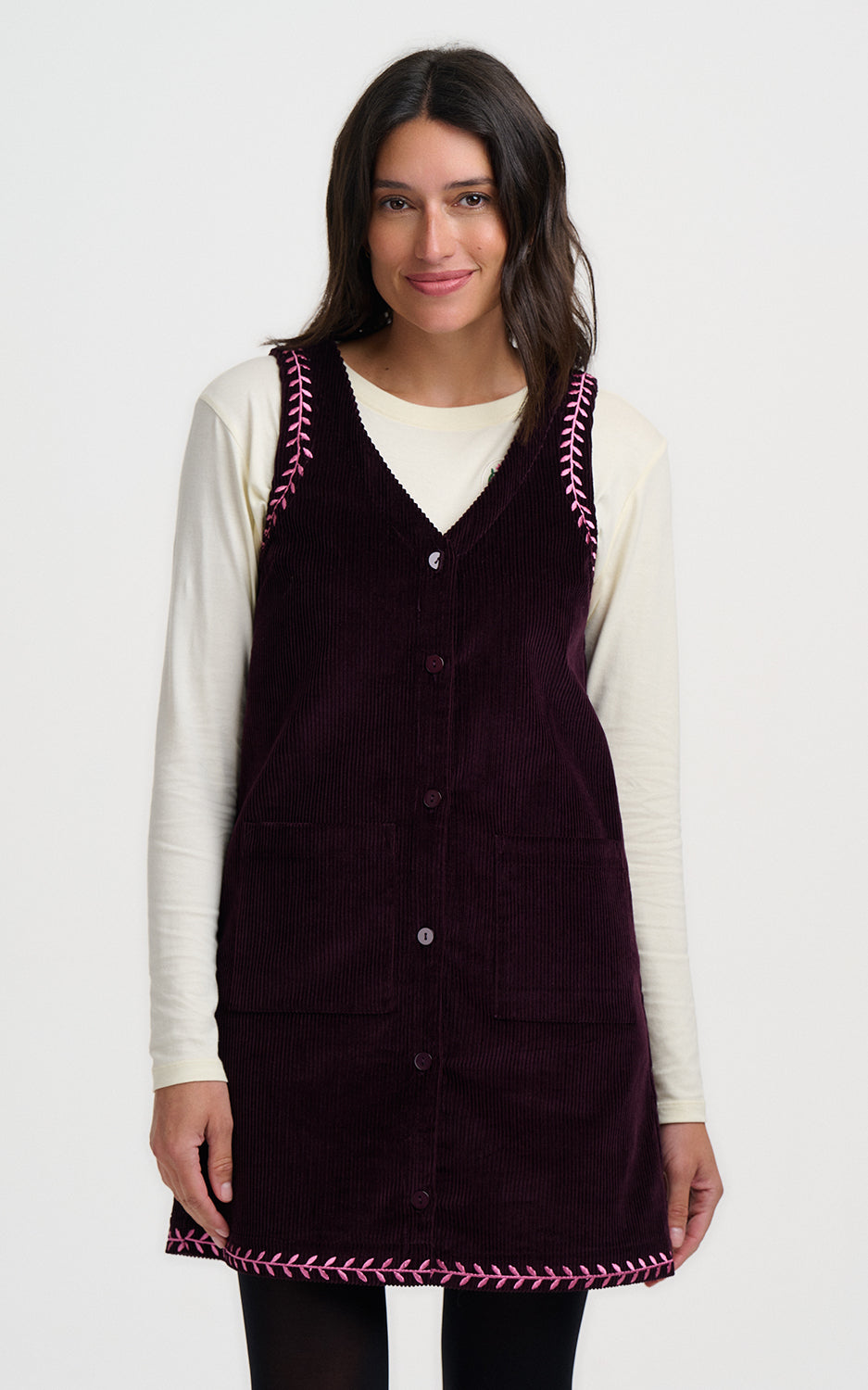 Sugarhill Brighton - Vera Cord Tunic Dress Dark Plum