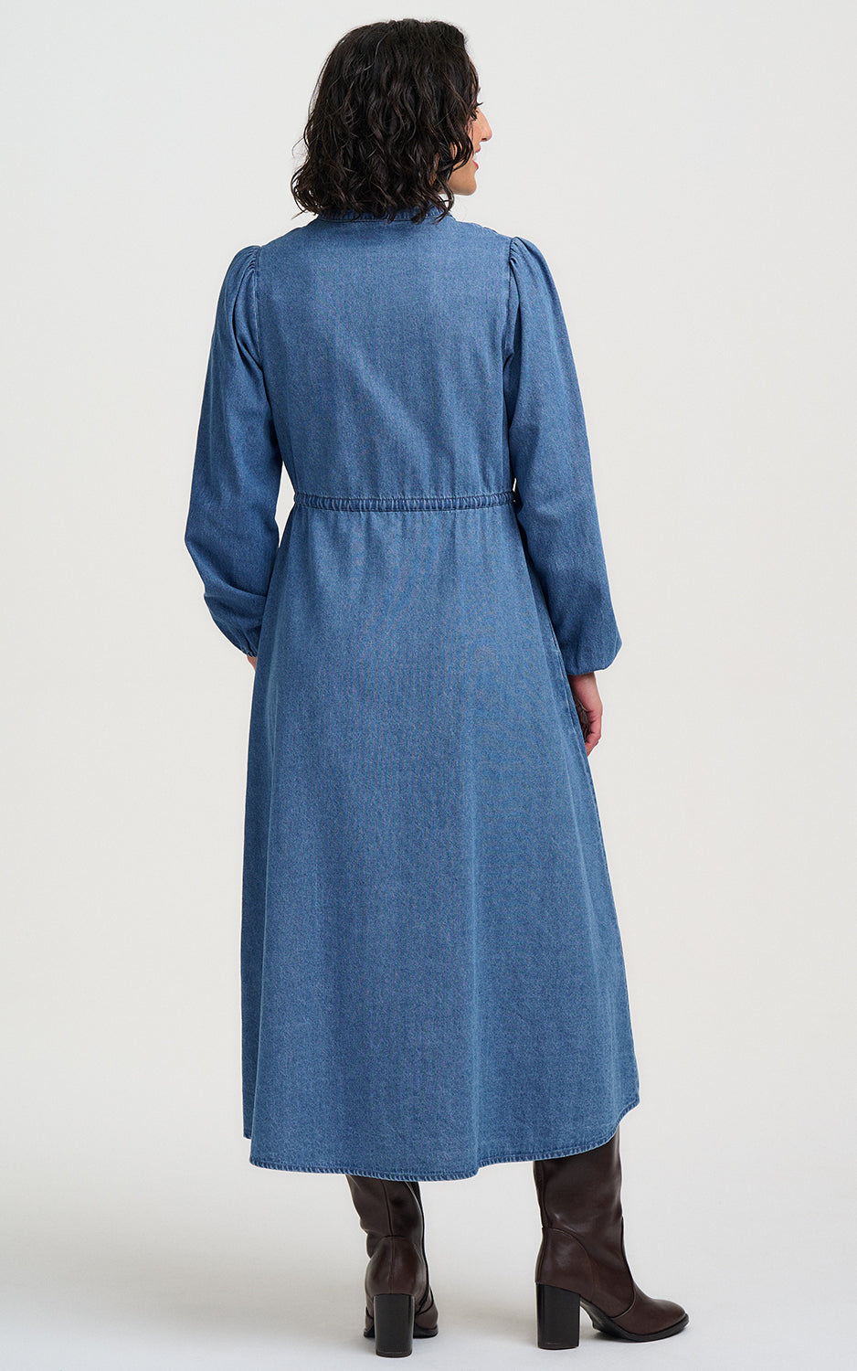 Sugarhill Brighton - Ivana Midi Shirt Dress Mid Blue Autumn Floral