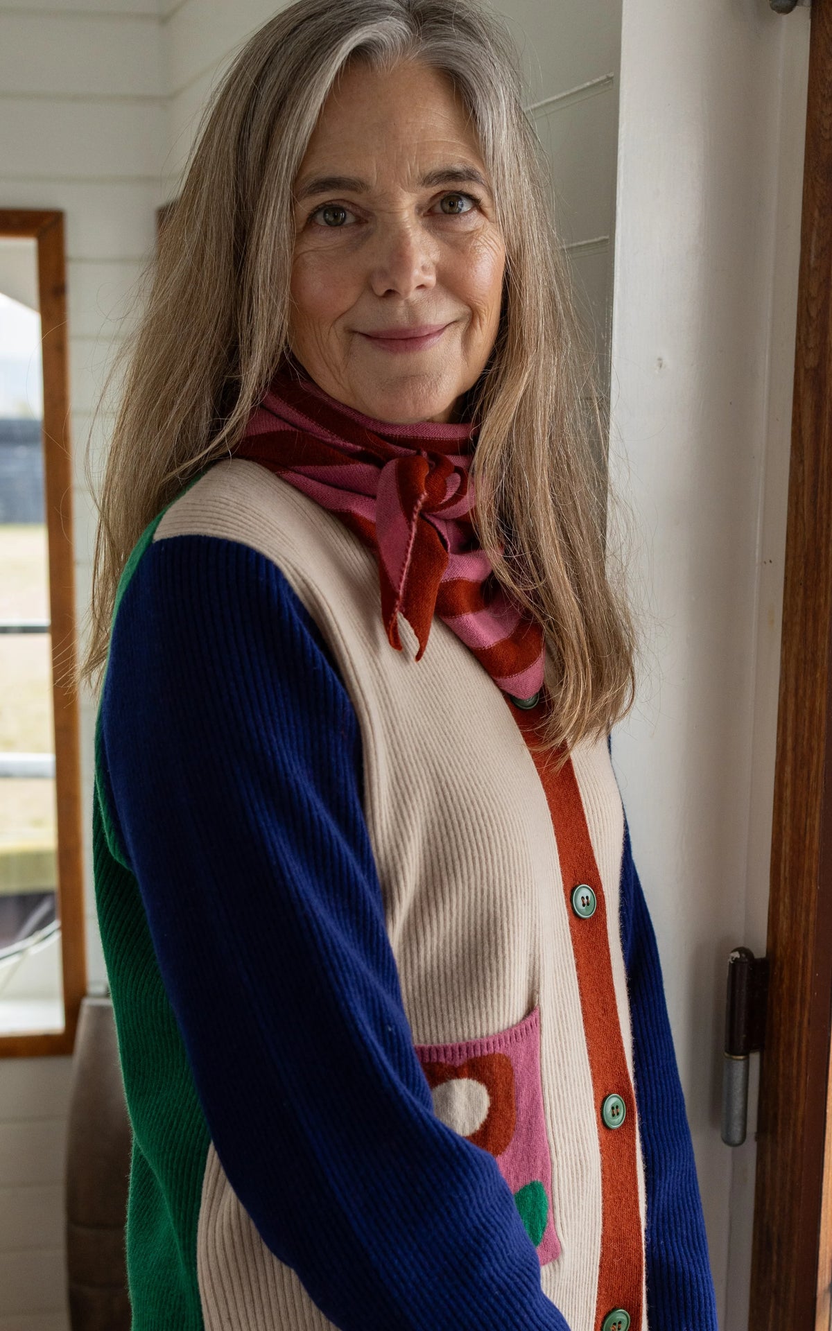Danefae - Danehilda Merino Wool Rib Cardigan Multi