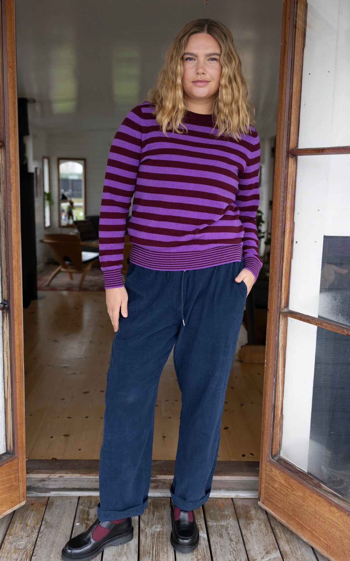 Danefae - Daneletter Merino Wool Sweater Purple Dark Wine