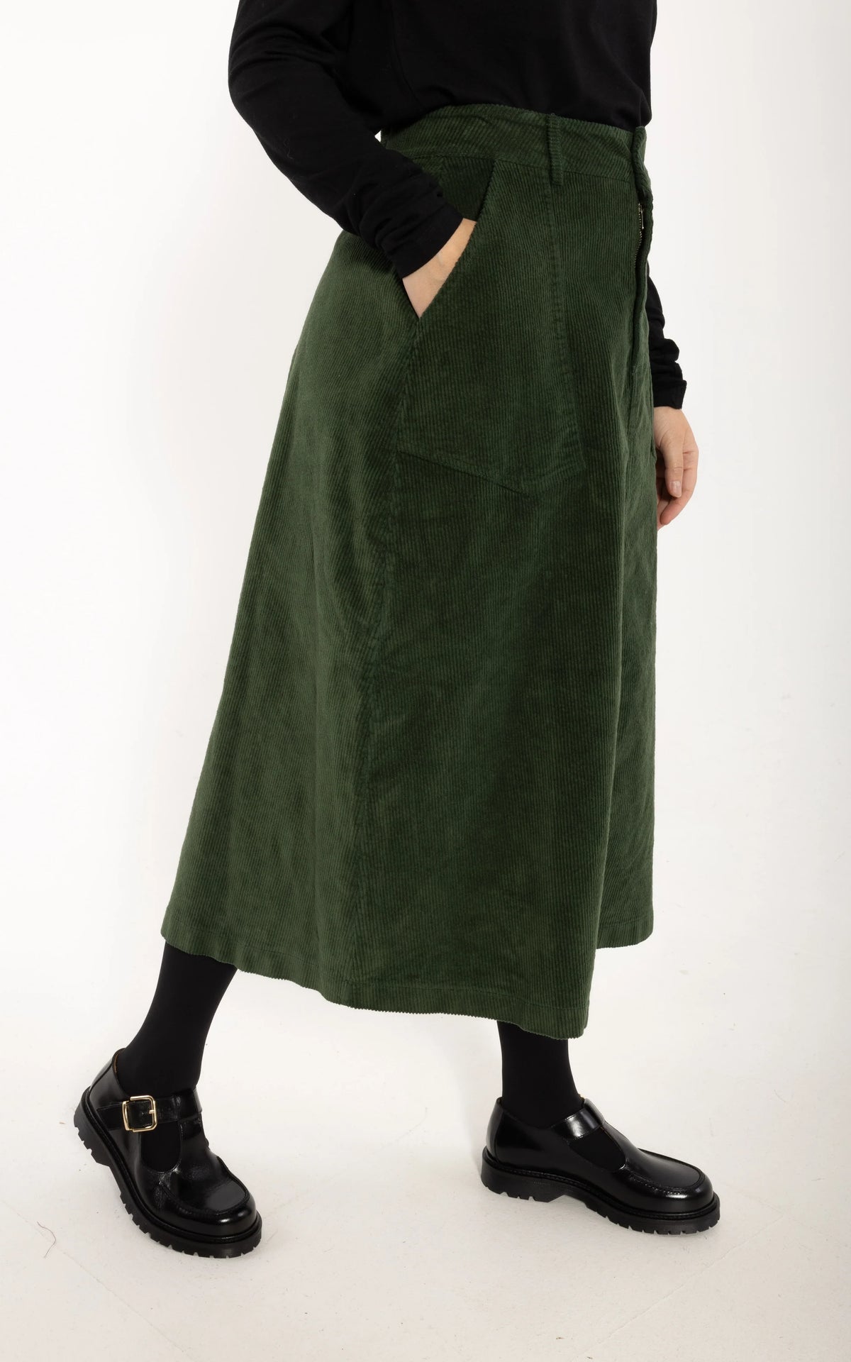 Danefae - Danesweetie Cord Stretch Skirt Dark Forest