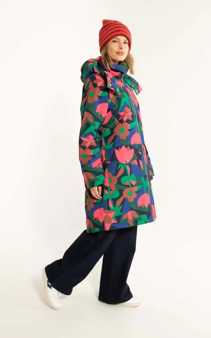 Danefae - Daneturell Winter Coat Dark Navy Geo Fleur