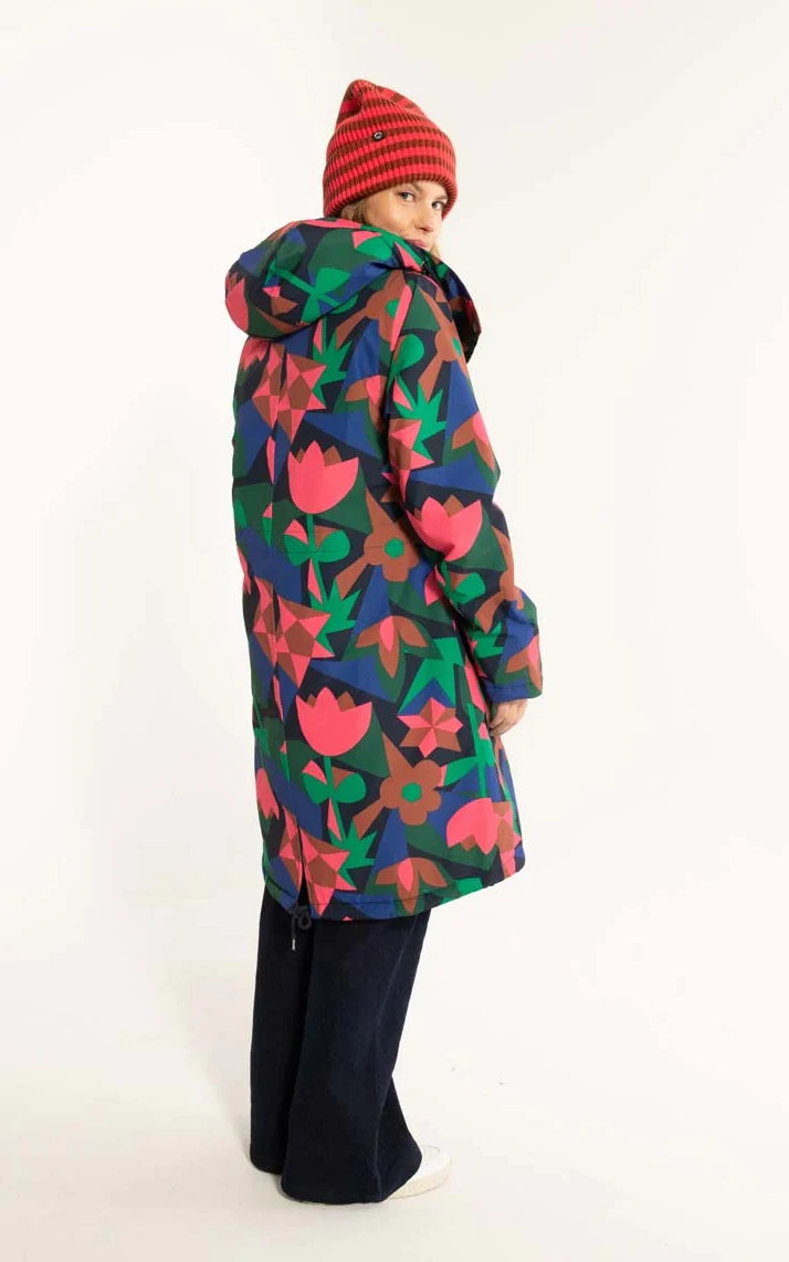 Danefae - Daneturell Winter Coat Dark Navy Geo Fleur