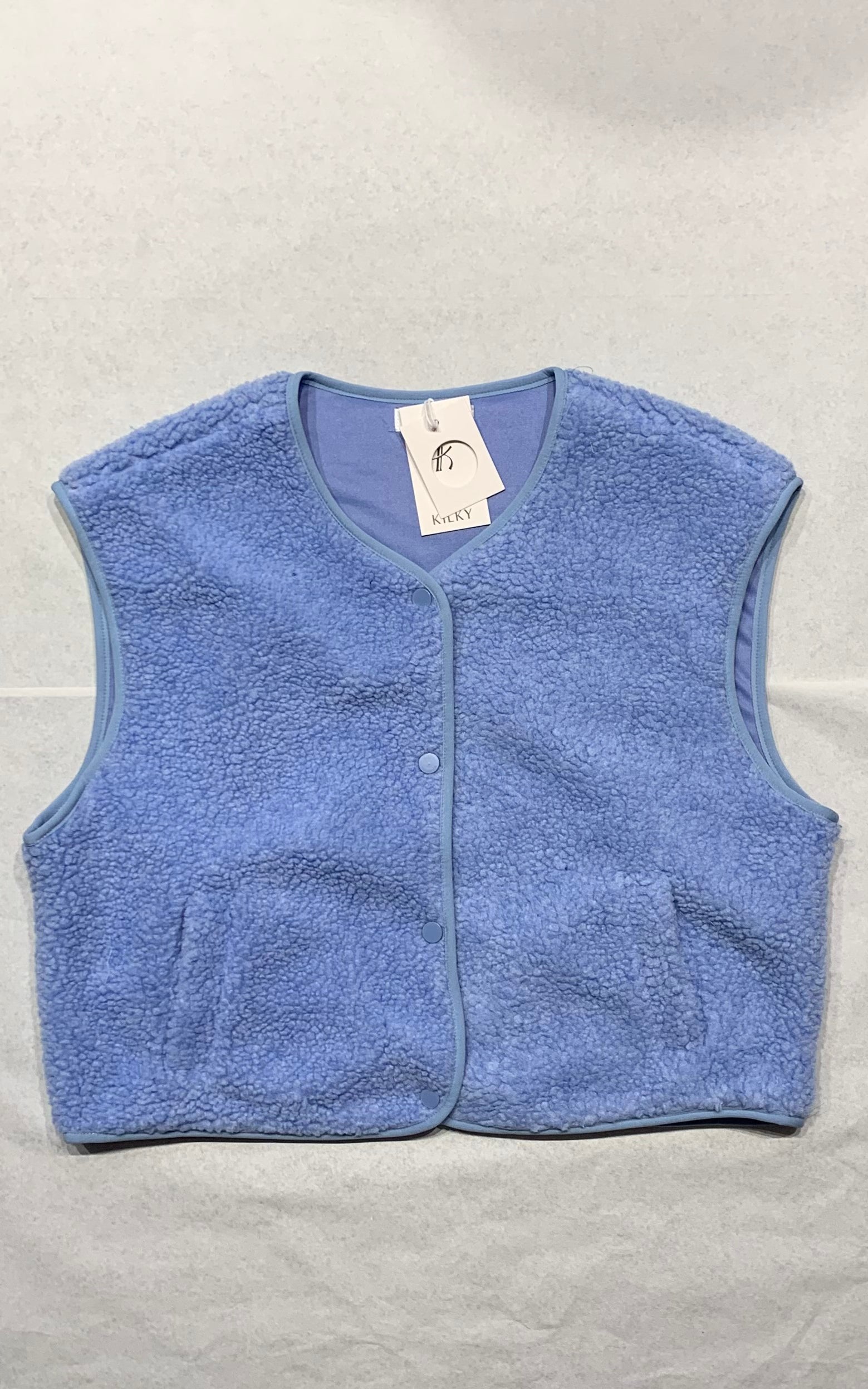 Lichtblauwe Teddy Vest