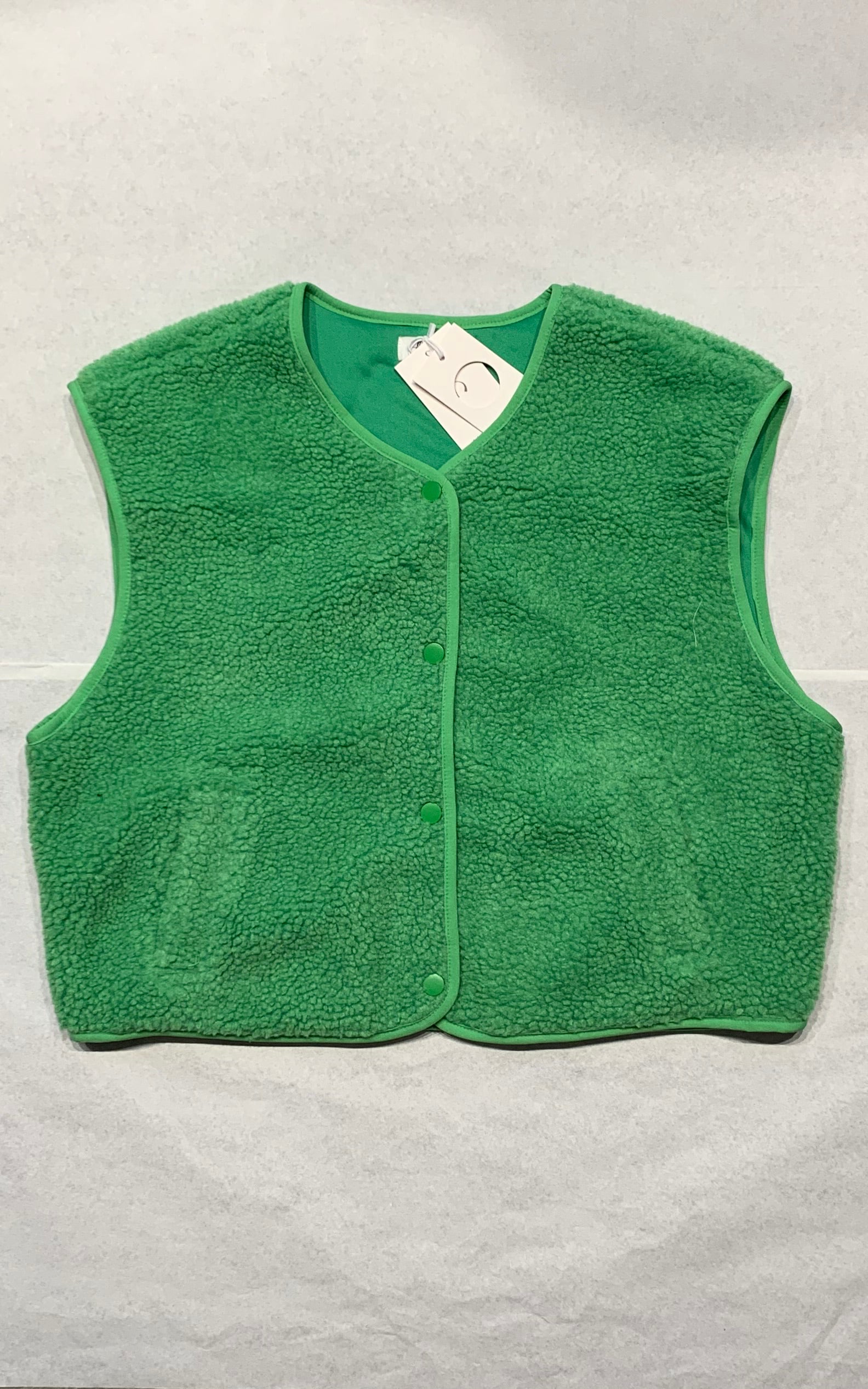 Grasgroene Teddy Vest