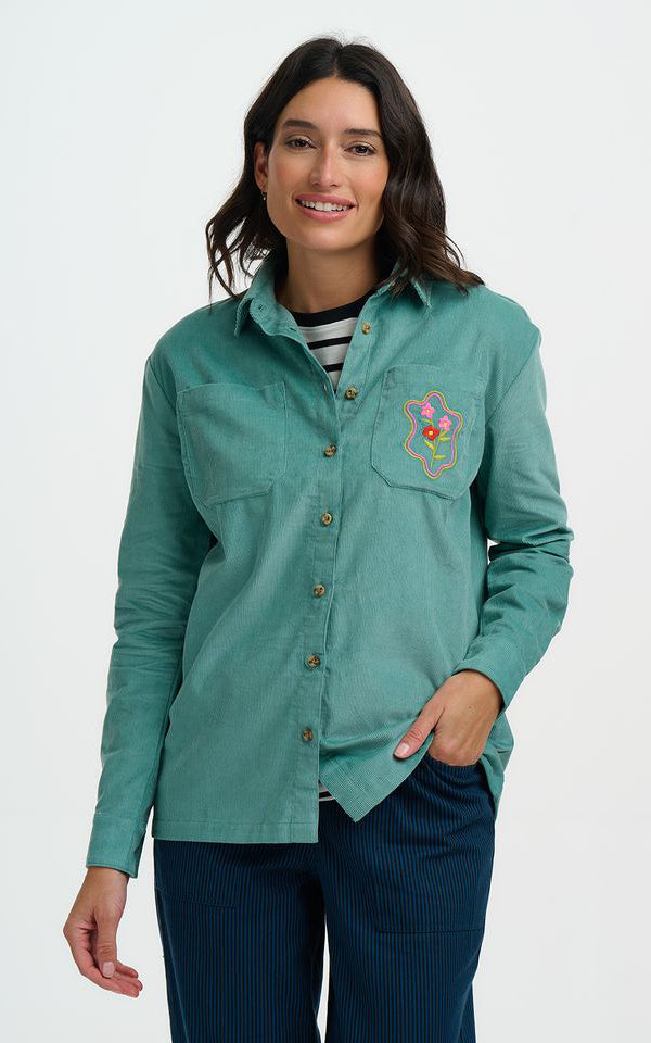 Sugarhill Brighton - Karina Overshirt Teal Cord