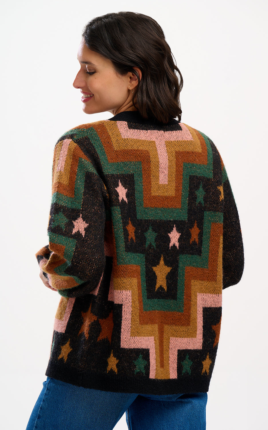 Sugarhill Brighton - Morganna Cardigan Multi Chevron & Stars