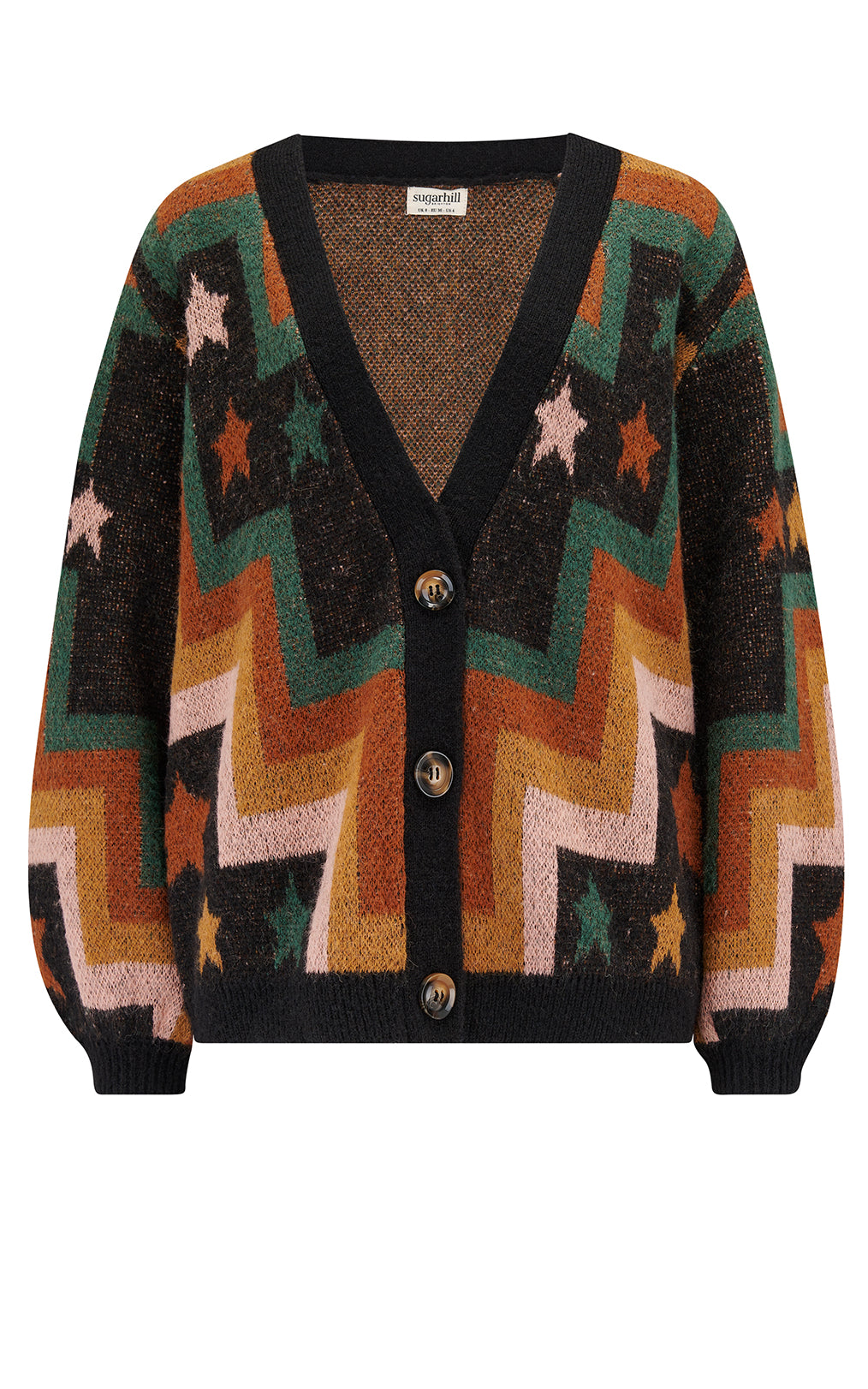 Sugarhill Brighton - Morganna Cardigan Multi Chevron & Stars