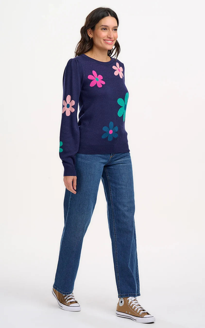 Sugarhill Brighton - Madeline Jumper Navy Garden Flowers