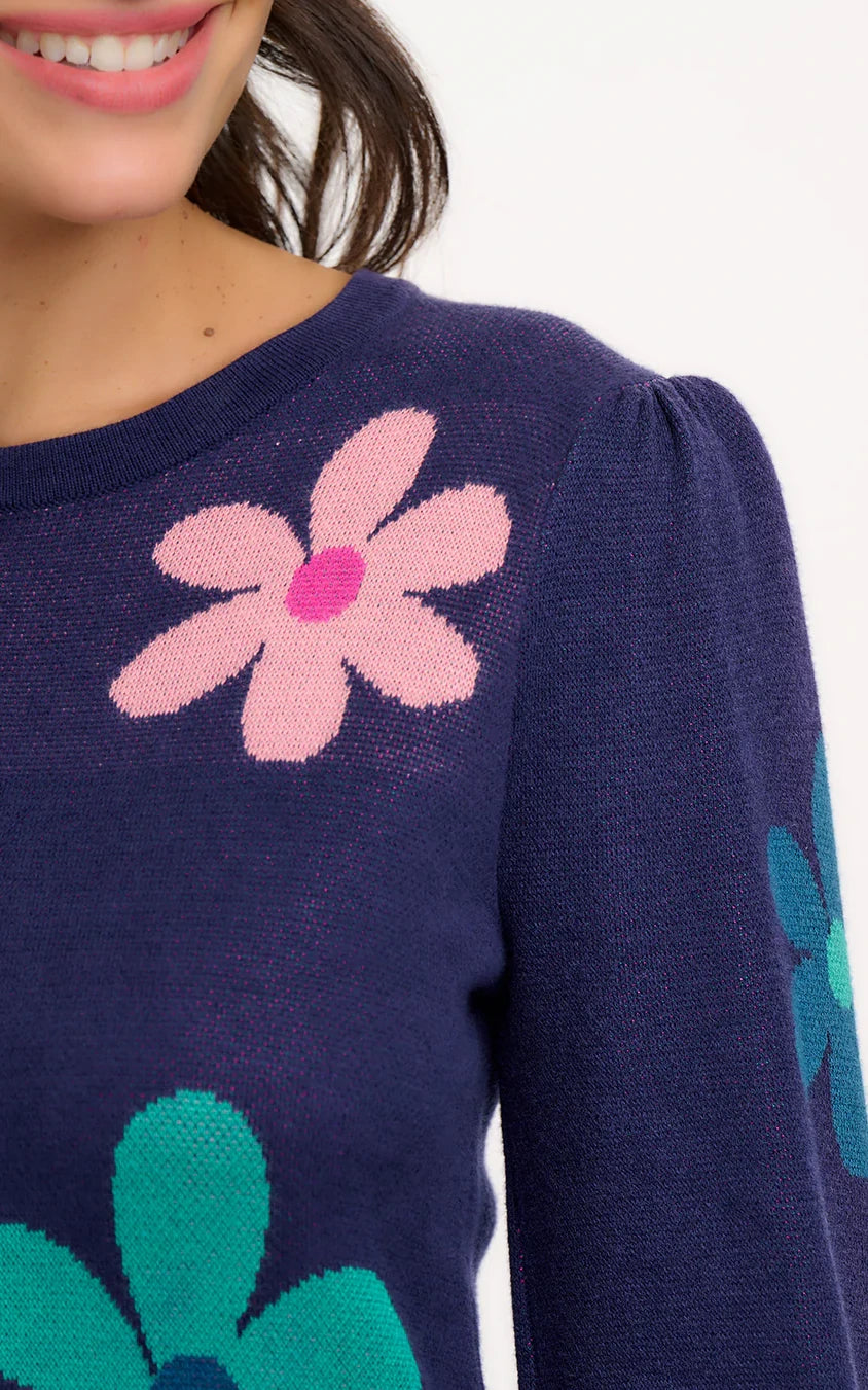 Sugarhill Brighton - Madeline Jumper Navy Garden Flowers